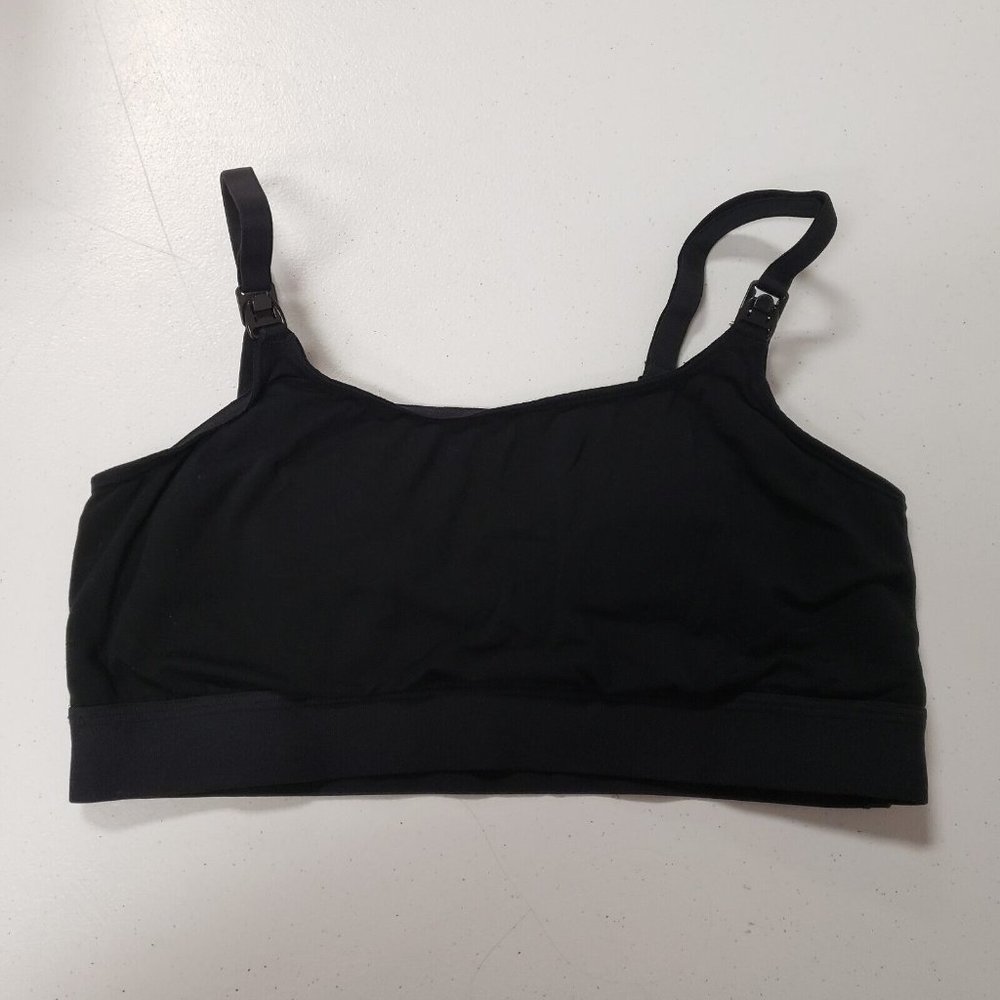 Storq Womens Black Pumping Nursing Bra Size 2 Modal Blend Pullover Maternity
